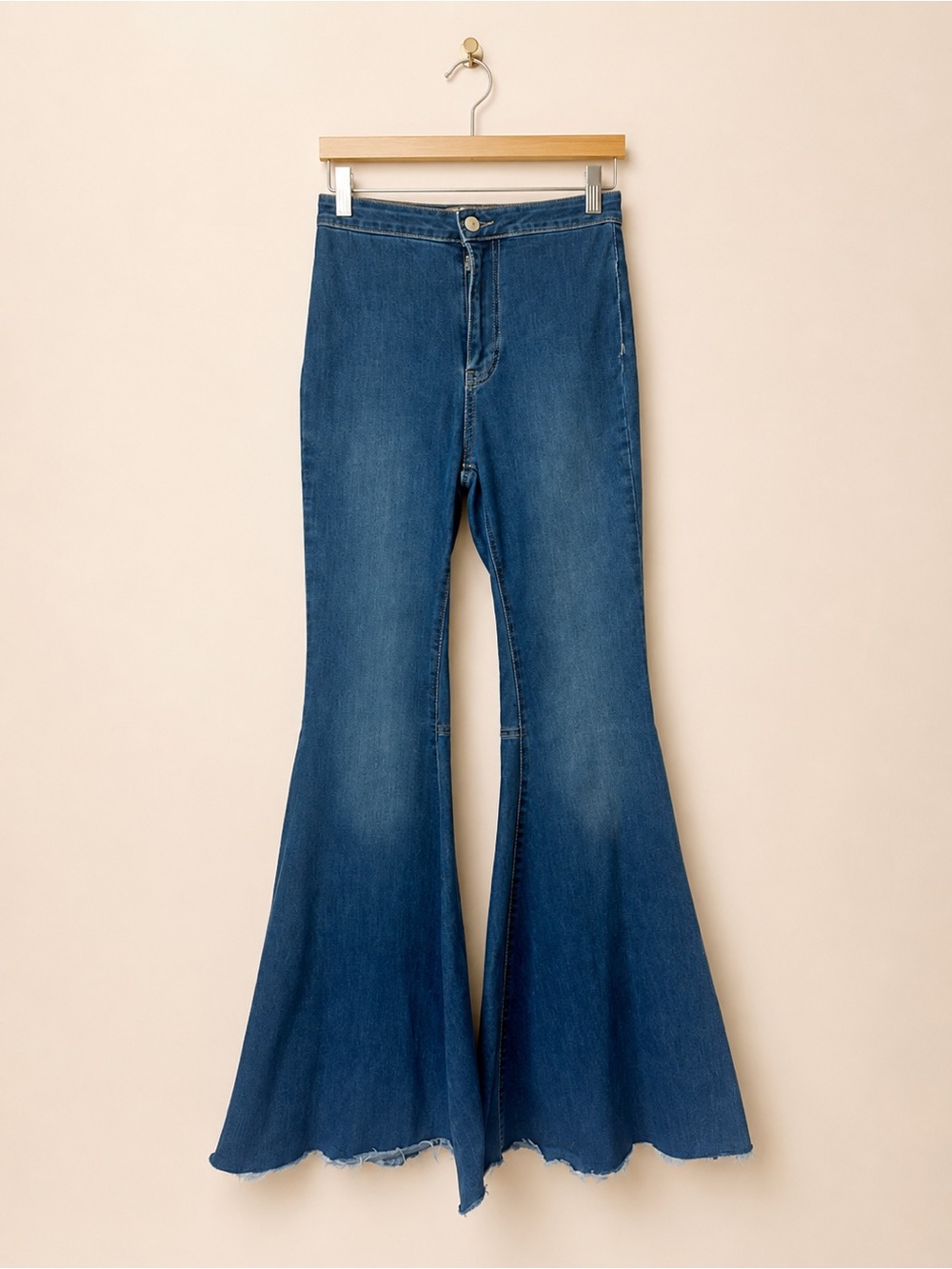 Free People Vintage Flare Bell Bottom Jeans W25R Raw Hem Y2K Boho